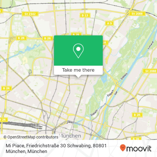 Mi Piace, Friedrichstraße 30 Schwabing, 80801 München Karte