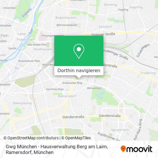 Gwg München - Hausverwaltung Berg am Laim, Ramersdorf Karte
