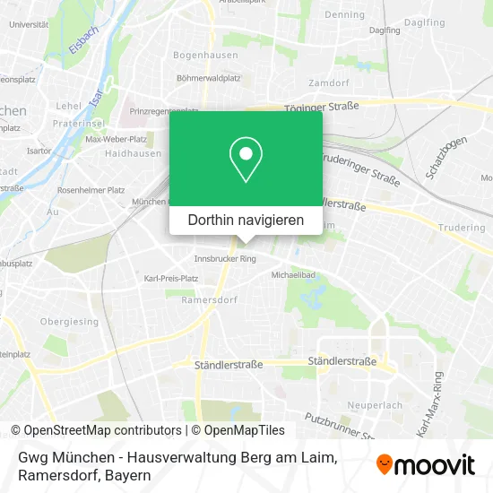 Gwg München - Hausverwaltung Berg am Laim, Ramersdorf Karte