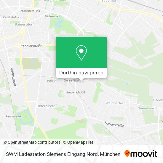 SWM Ladestation Siemens Eingang Nord Karte