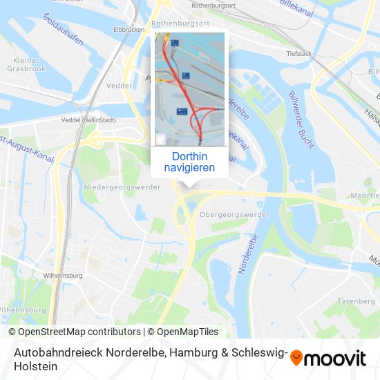 Autobahndreieck Norderelbe Karte