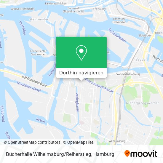Bücherhalle Wilhelmsburg / Reiherstieg Karte