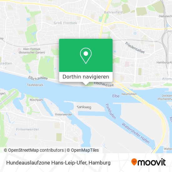 Hundeauslaufzone Hans-Leip-Ufer Karte