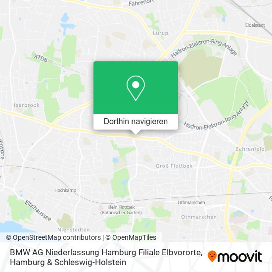 BMW AG Niederlassung Hamburg Filiale Elbvororte Karte