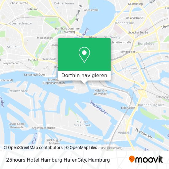 25hours Hotel Hamburg HafenCity Karte