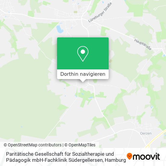 Paritätische Gesellschaft für Sozialtherapie und Pädagogik mbH-Fachklinik Südergellersen Karte
