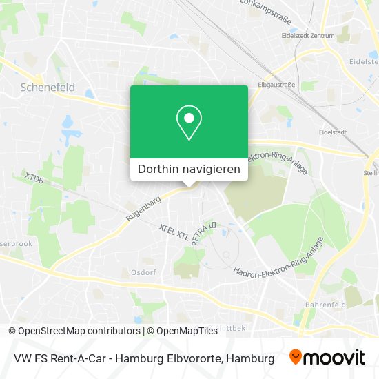 VW FS Rent-A-Car - Hamburg Elbvororte Karte