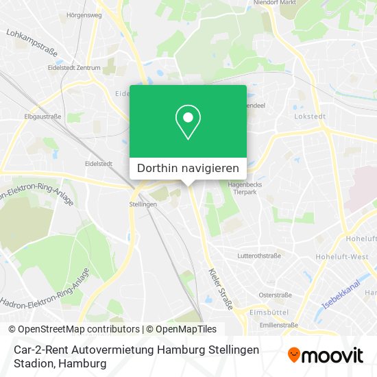 Car-2-Rent Autovermietung Hamburg Stellingen Stadion Karte