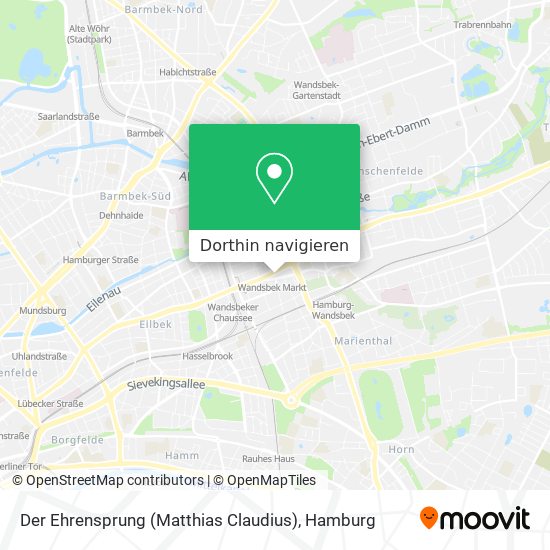 Der Ehrensprung (Matthias Claudius) Karte