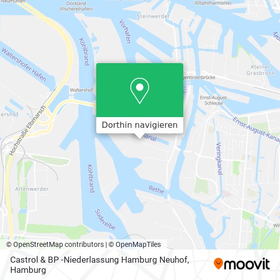 Castrol & BP -Niederlassung Hamburg Neuhof Karte