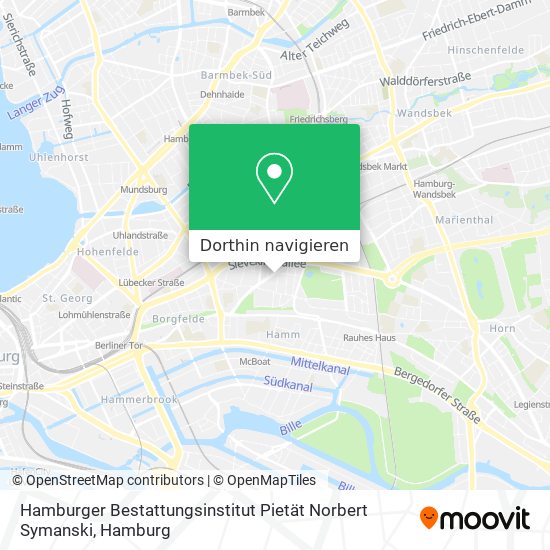 Hamburger Bestattungsinstitut Pietät Norbert Symanski Karte