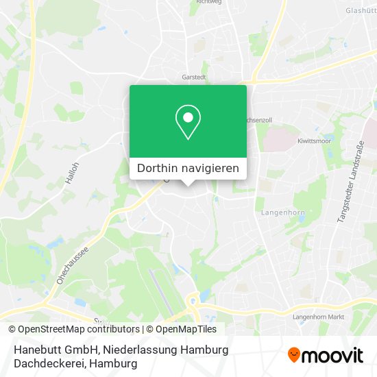 Hanebutt GmbH, Niederlassung Hamburg Dachdeckerei Karte