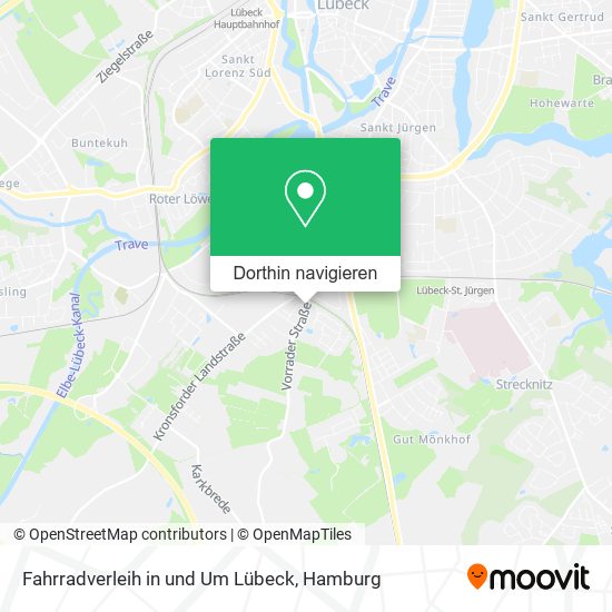 Fahrradverleih in und Um Lübeck Karte