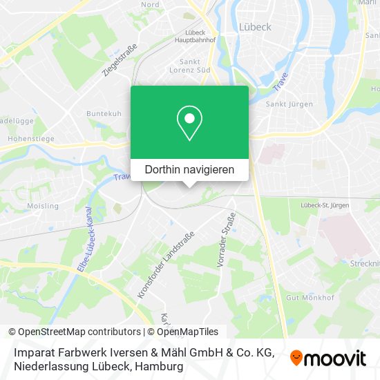 Imparat Farbwerk Iversen & Mähl GmbH & Co. KG, Niederlassung Lübeck Karte