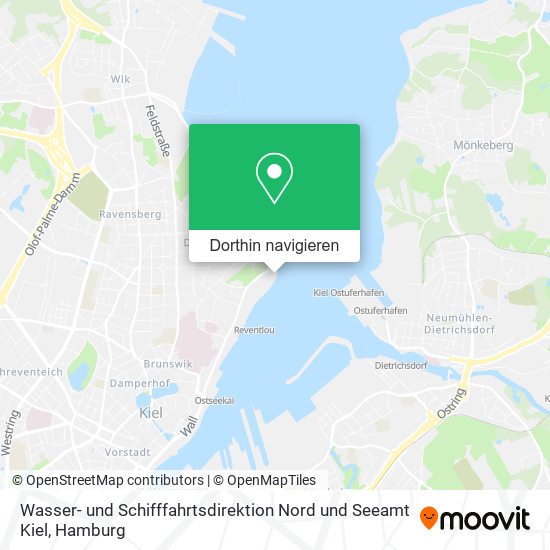 Wasser- und Schifffahrtsdirektion Nord und Seeamt Kiel Karte