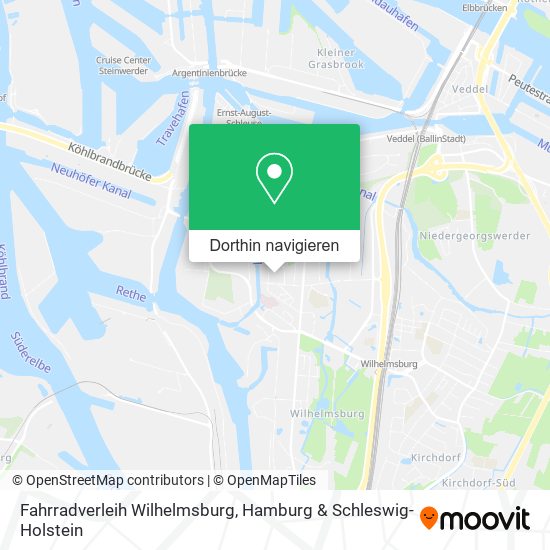 Fahrradverleih Wilhelmsburg Karte