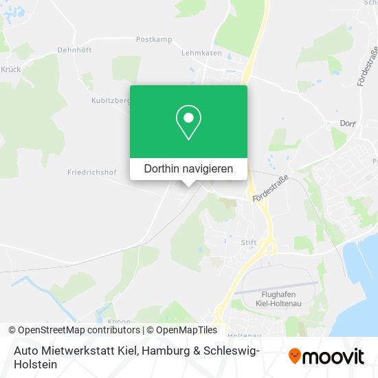 Auto Mietwerkstatt Kiel Karte