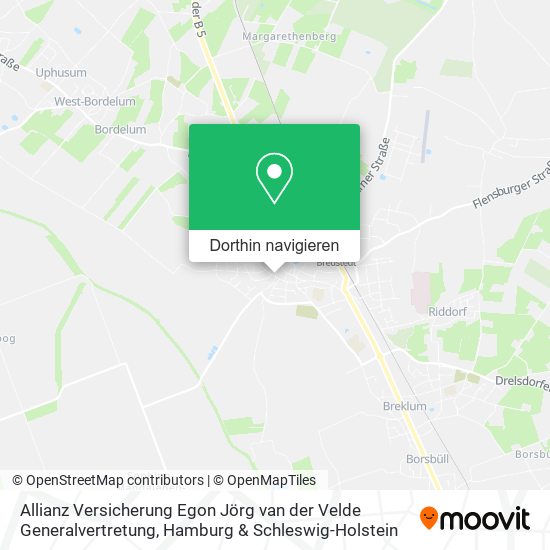 Allianz Versicherung Egon Jörg van der Velde Generalvertretung Karte