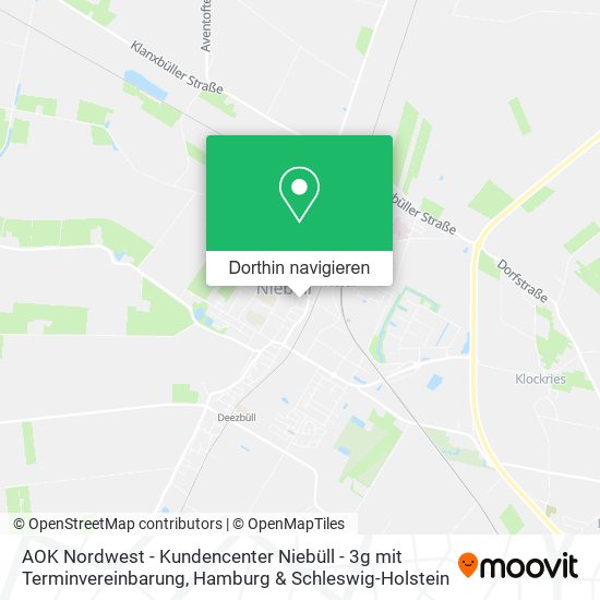 AOK Nordwest - Kundencenter Niebüll - 3g mit Terminvereinbarung Karte