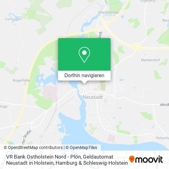 VR Bank Ostholstein Nord - Plön, Geldautomat Neustadt in Holstein Karte