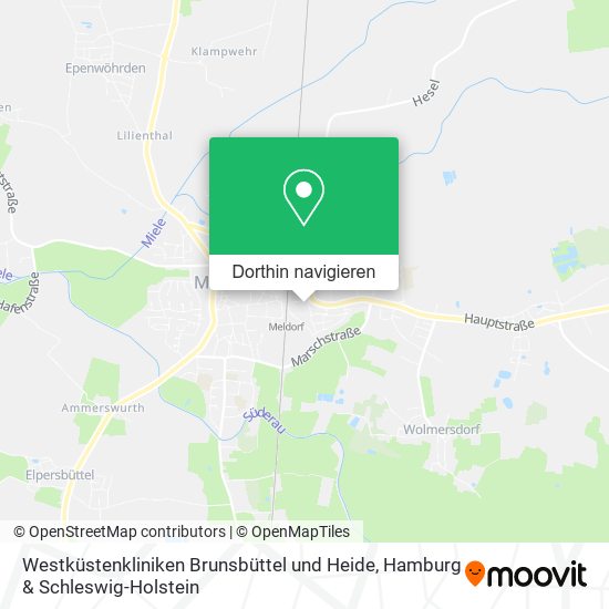 Westküstenkliniken Brunsbüttel und Heide Karte