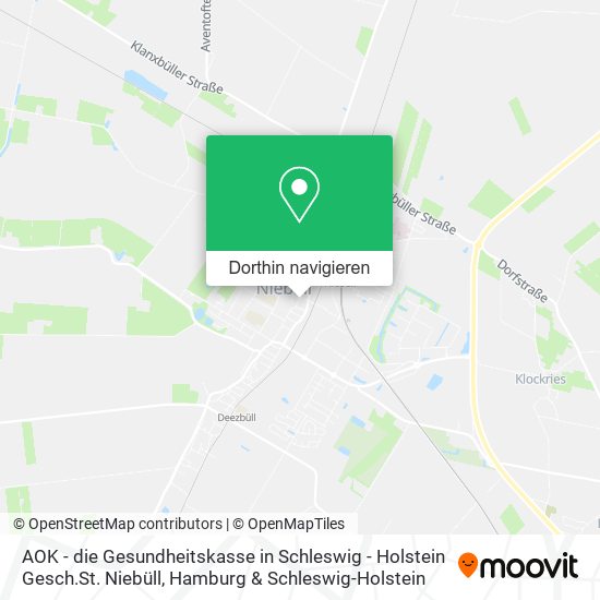 AOK - die Gesundheitskasse in Schleswig - Holstein Gesch.St. Niebüll Karte