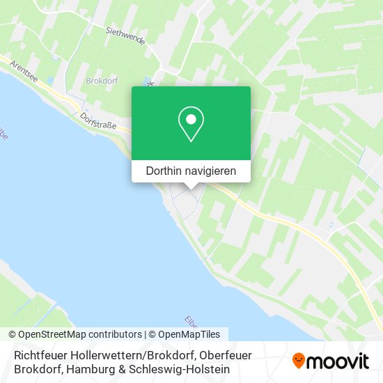 Richtfeuer Hollerwettern / Brokdorf, Oberfeuer Brokdorf Karte