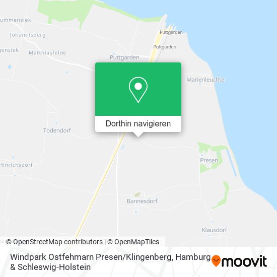 Windpark Ostfehmarn Presen / Klingenberg Karte