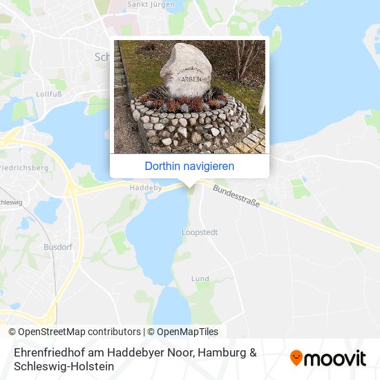 Ehrenfriedhof am Haddebyer Noor Karte