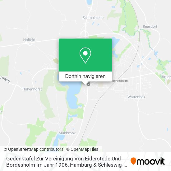 Gedenktafel Zur Vereinigung Von Eiderstede Und Bordesholm Im Jahr 1906 Karte