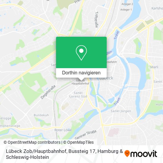 Lübeck Zob / Hauptbahnhof, Bussteig 17 Karte