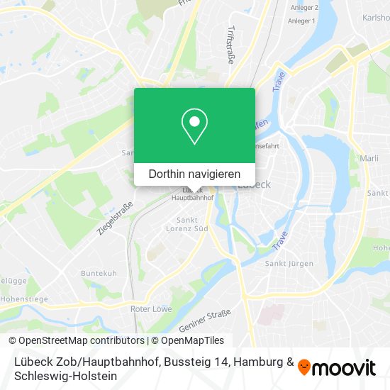 Lübeck Zob / Hauptbahnhof, Bussteig 14 Karte