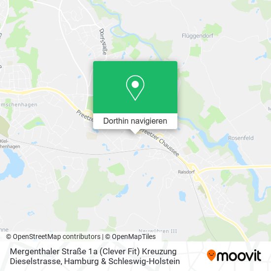Mergenthaler Straße 1a (Clever Fit) Kreuzung Dieselstrasse Karte