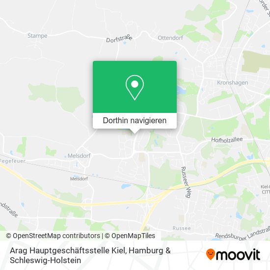 Arag Hauptgeschäftsstelle Kiel Karte