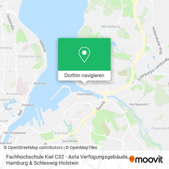 Fachhochschule Kiel C32 - Asta Verfügungsgebäude Karte
