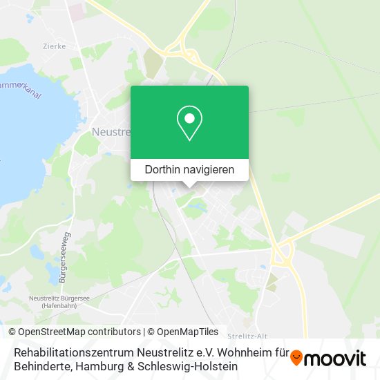 Rehabilitationszentrum Neustrelitz e.V. Wohnheim für Behinderte Karte