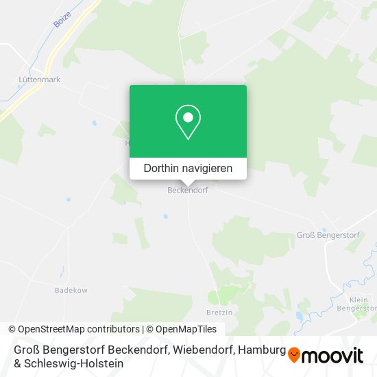 Groß Bengerstorf Beckendorf, Wiebendorf Karte