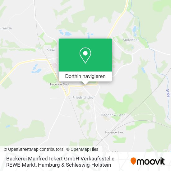 Bäckerei Manfred Ickert GmbH Verkaufsstelle REWE-Markt Karte