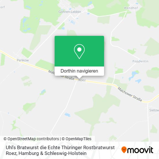Uhl's Bratwurst die Echte Thüringer Rostbratwurst Roez Karte