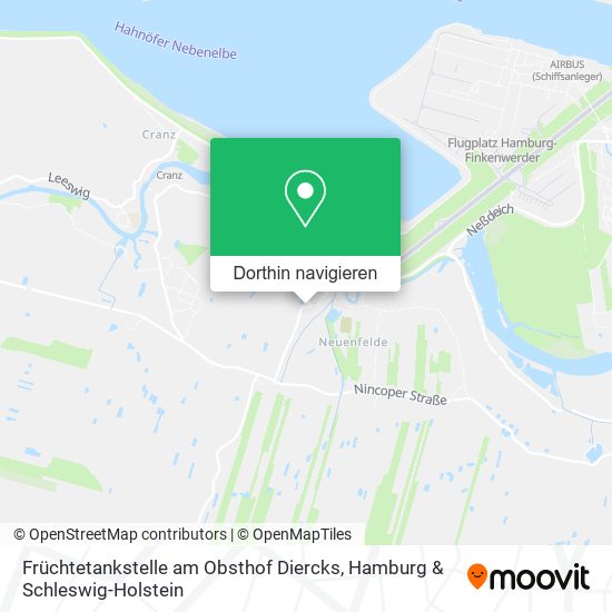 Früchtetankstelle am Obsthof Diercks Karte