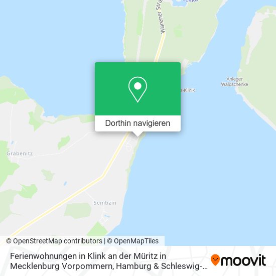 Ferienwohnungen in Klink an der Müritz in Mecklenburg Vorpommern Karte