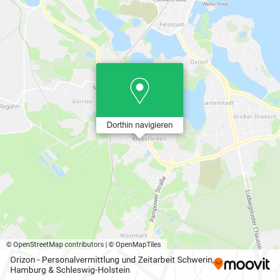 Orizon - Personalvermittlung und Zeitarbeit Schwerin Karte