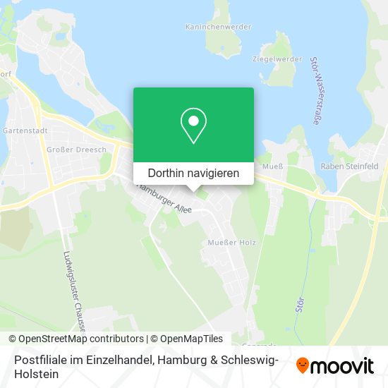 Postfiliale im Einzelhandel Karte