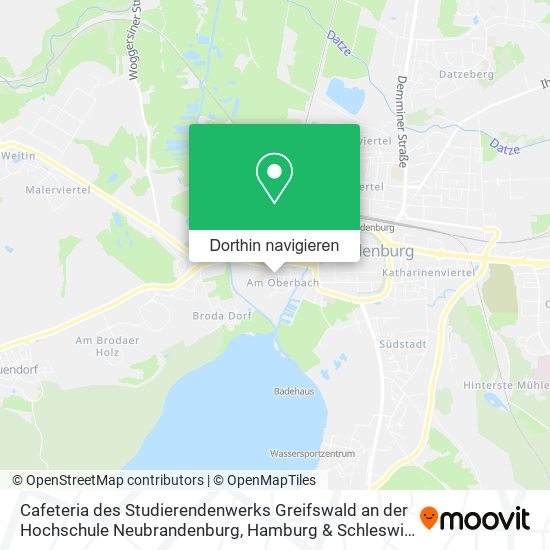 Cafeteria des Studierendenwerks Greifswald an der Hochschule Neubrandenburg Karte