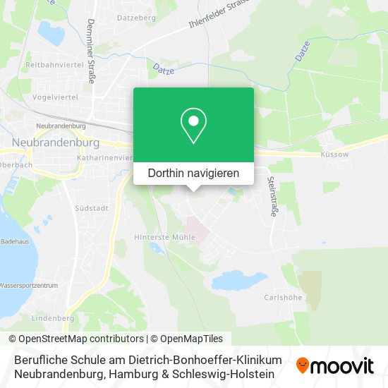 Berufliche Schule am Dietrich-Bonhoeffer-Klinikum Neubrandenburg Karte