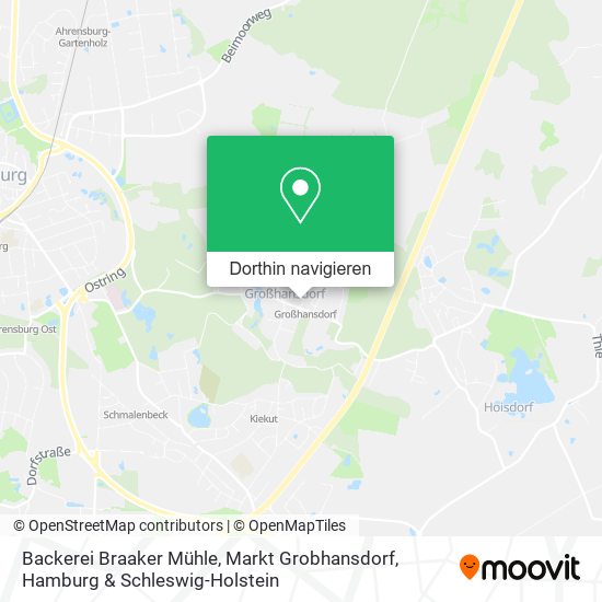Backerei Braaker Mühle, Markt Grobhansdorf Karte