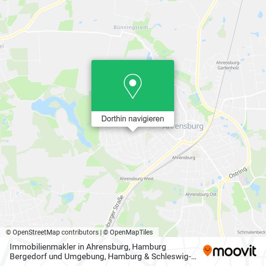 Immobilienmakler in Ahrensburg, Hamburg Bergedorf und Umgebung Karte