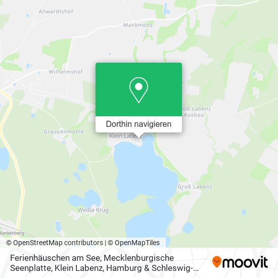 Ferienhäuschen am See, Mecklenburgische Seenplatte, Klein Labenz Karte