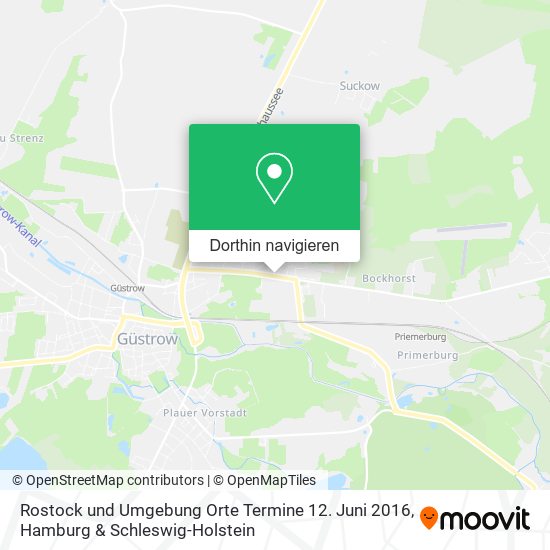 Rostock und Umgebung Orte Termine 12. Juni 2016 Karte
