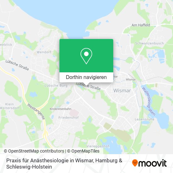 Praxis für Anästhesiologie in Wismar Karte